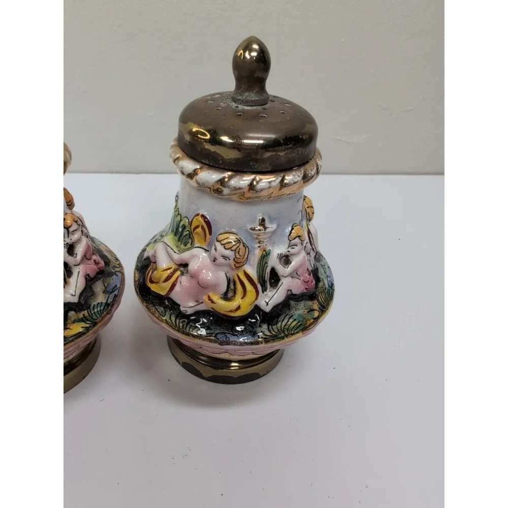 Macina Temperata Porcelain Pepper Mill & Salt Shaker Made In‎ Italy Vintage